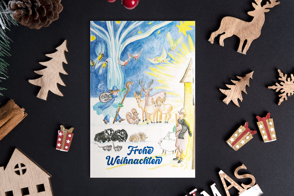 Weihnachtskarten als Klappkarte mit Kuvert