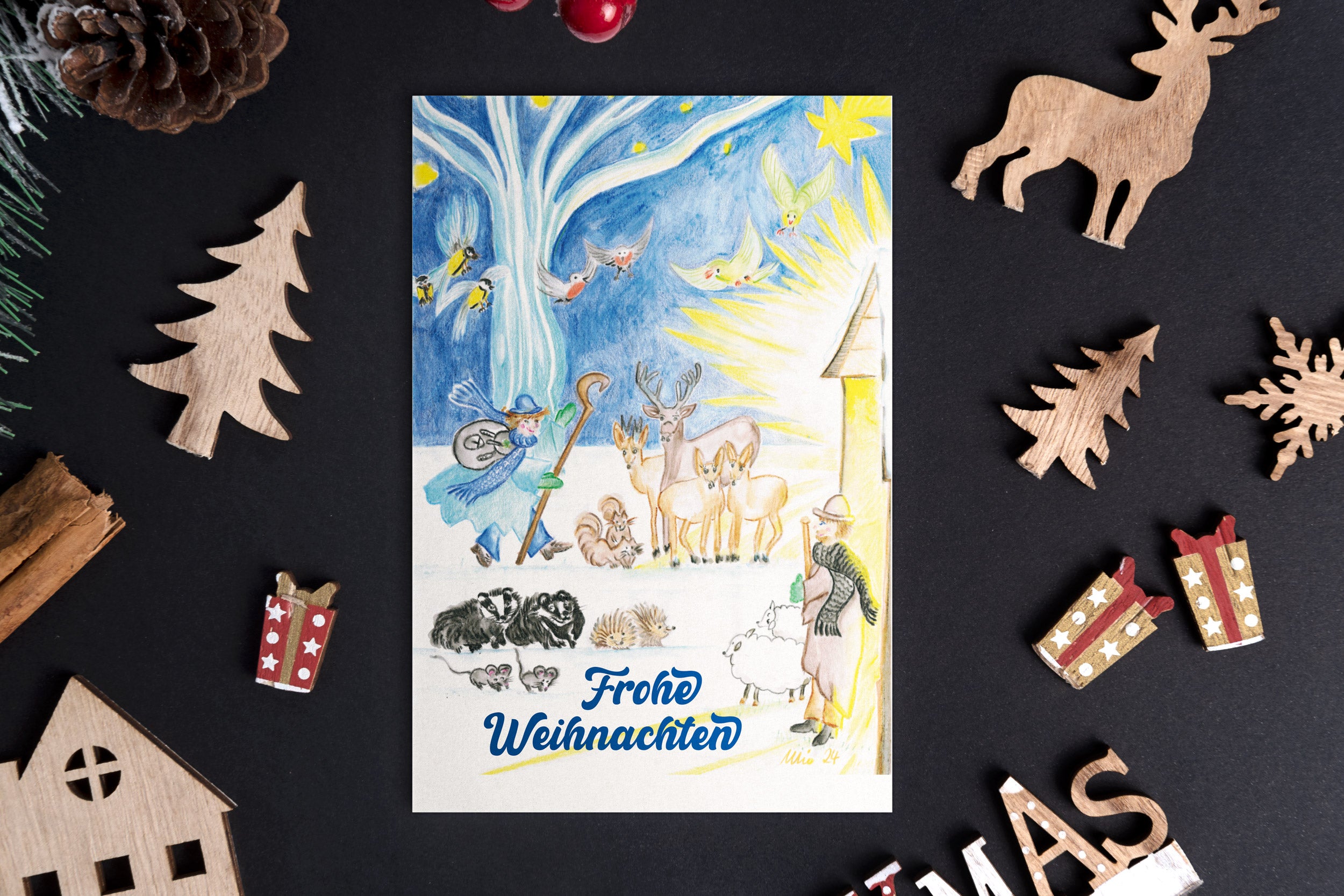 Weihnachtskarten als Klappkarte mit Kuvert