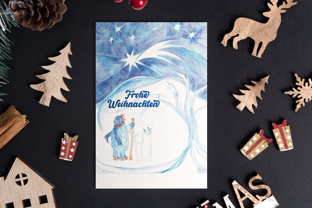 Weihnachtskarten als Klappkarte mit Kuvert