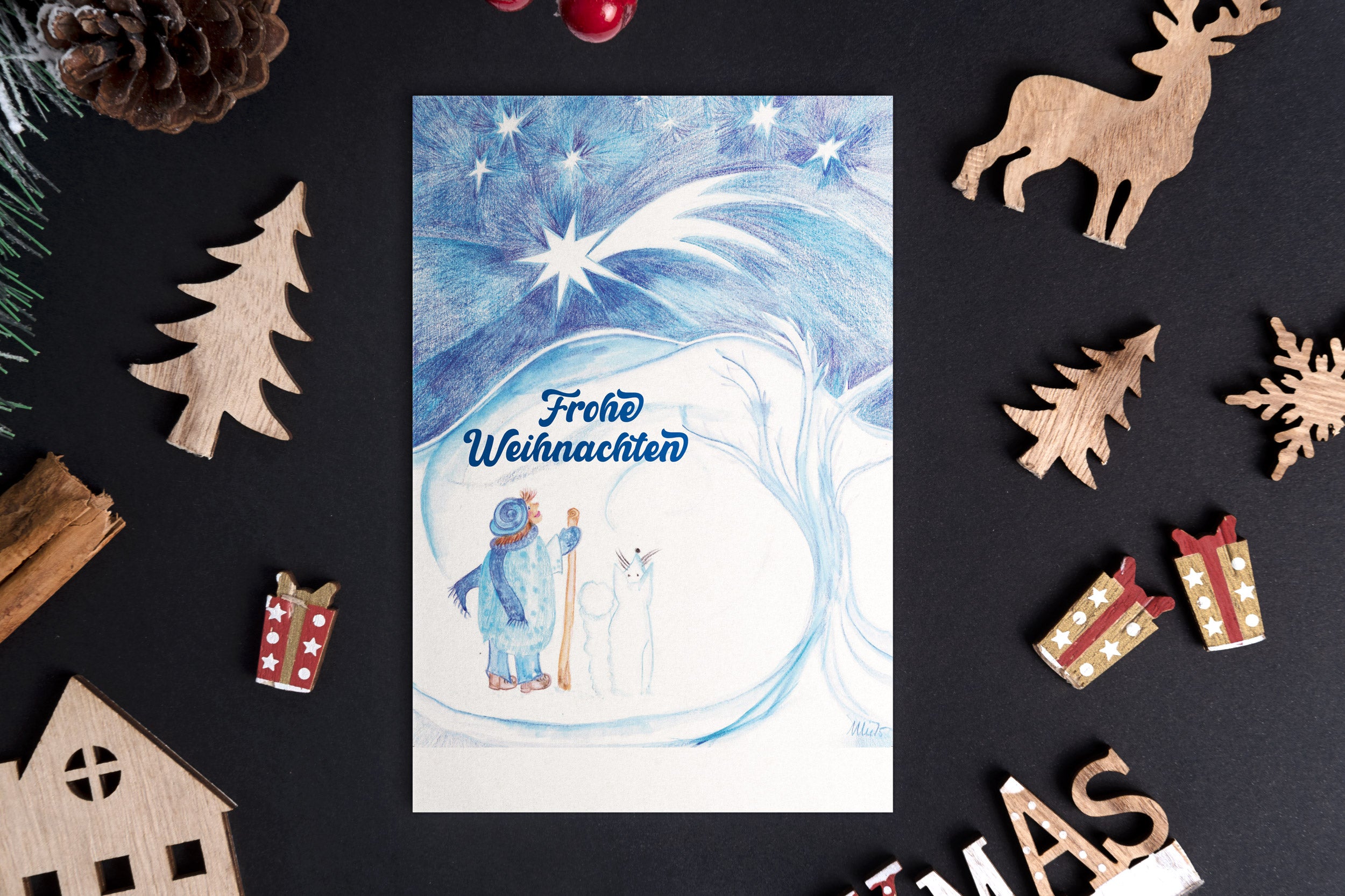 Weihnachtskarten als Klappkarte mit Kuvert